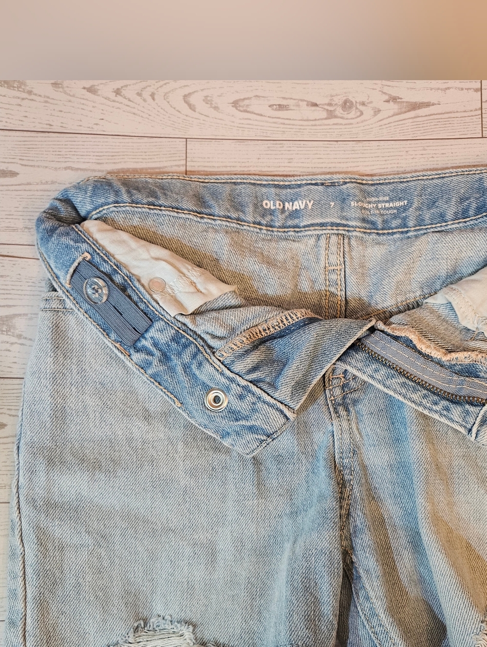 Old Navy Light Wash Slouchy Straight Denim Shorts Girls 7